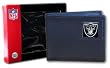 Oakland Raiders Executive Leather Bifold Wallet in a Box - NFL Football Fan Shop Sports Team Merchandise