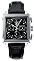 Tag Heuer Monaco Mens Black Strap Black Dial Stainless Steel Automatic Chronograph Watch CW2111.FC6177