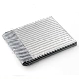 Stewart Stand Wallet Stainless Steel Bi-Fold with Checkered Exterior Criss Cross Slots