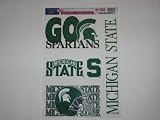 MICHIGAN STATE SPARTANS Removable & Reusable Team Logo STATIC WINDOW CLINGS (Set of 5)
