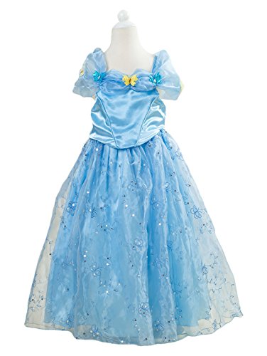 Frozen Anna Elsa Cinderella Deluxe Girl s Costume Enchanting Dress (Age 4-5 ( Heights upto 43 inches or 110 cm), Cinderella Style1)