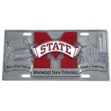 Mississippi State Bulldogs Heavy-Duty Color Pewter License Plate