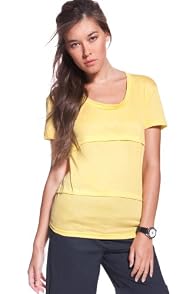 Short Sleeve Fine Jersey Scoop neck Tiered Top