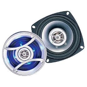 Car 4" 2 way 80W Speakers with LED Grille - Pair