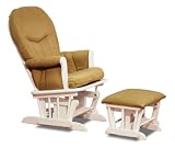 2pc Glider Rocker and Ottoman Set in White Finish