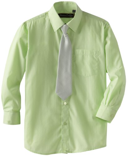 American Exchange Big Boys' Dress Shirt with Tie and Pocket Square