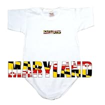BABY BODYSUIT WHITE FLAG COLOR " MARYLAND " 3 - 6 Months