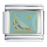 Sail Boat Italian Charms Bracelet Link