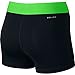 Nike Women's Pro Cool 3-Inch Training Shorts (Black/Action Green/White/Medium)