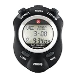100-Lap Memory Large-digit Stopwatch with Light, Stopwatches, Timekeeper, Chronograph