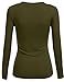 TL Womens Variety Comfy Solid V-Neck Long Sleeve Thermal Basic Tops