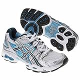 ASICSĀ® Women's Gel Nimbus 9 ( sz. 08.0, White/Ink/Riverablue )