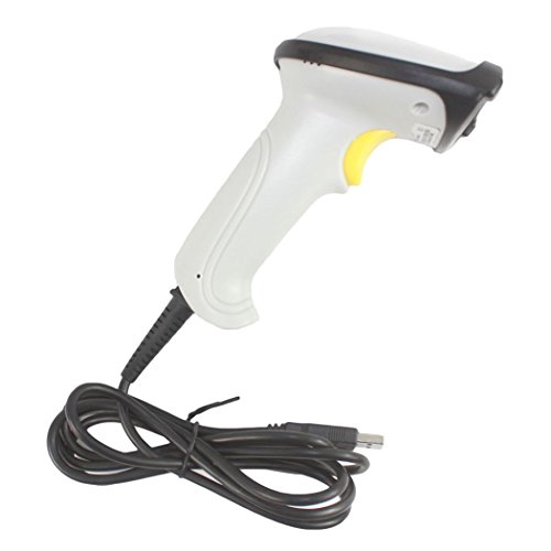 Gullor USB Automatic Laser Barcode Scanner Reader with USB Cable (White)