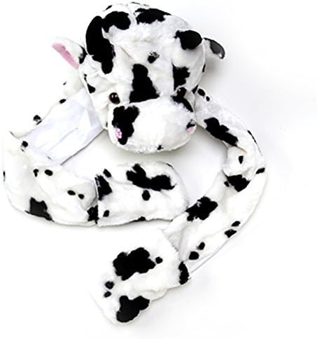Boy Girl Toddler Plush Animal Warm Hats Beanie with Paws, Long Mittens - Cow