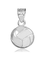 10k White Gold Beach Volleyball Charm Pendant