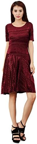 Larandi Women's Summer Medieval Renaissance Vintage Velvet Dress Burgundy