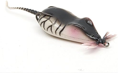 VASL 2Pcs 3" Mouse Type Floating Bait Hook Soft Bait Artificial Lures Fishing-Tackle