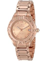 Invicta Womens 14803 "Angel" 18k Rose Gold Ion-Plated Stainless Steel and Diamond Bracelet Watch