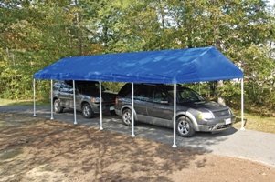ShelterLogic 12 x 30- Feet Canopy 2- Inch 6-Rib Frame - Blue Polyester Cover
