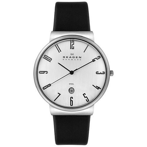 Skagen Men's Steel Collection Slim Black Leather Watch #355XLSLB