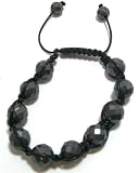 Just Give Me Jewels Yoga Style Macrame Bead Bracelet With Faceted 12mm Hematite Beads