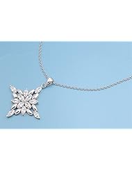 Sterling Silver Cubic Zirconia Necklace - Cross