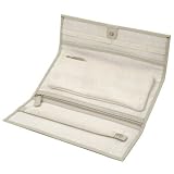 Cream colored leather jewelery roll by Wolf Designs