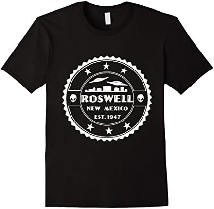 Men's Roswell UFO Alien Logo Short Sleeve Crew T-Shirt (White) 2XL Black