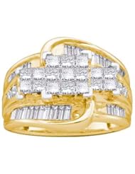 3.00CTW ROUND PRINCESS BAGGUETTE DIAMOND RING