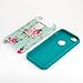 iphone6 Plus Case, Two Hard Piece 2in1 Deluxe Printed Hard Soft High Impact Hybrid Armor peony flower pattern Case For iphone6 Plus（5.5 inch）(blue)