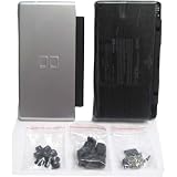 Silver   Nintendo DS Lite Complete Full Housing Shell Case Replacement Repair w/ Hinge Set