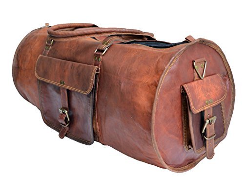 El-cuero leather large duffel bag travel bags gym sport…