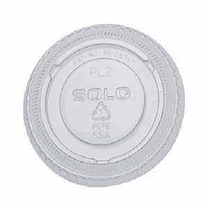 Solo  2-Ounce Plastic Portion Cup Clear Lids, 100-Count Packages (Pack of 25)