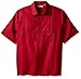 Cubavera Men's Big and Tall Short Sleeve Geometric Embroidery with Pocket Woven Shirt