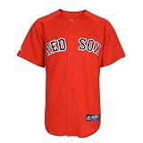 MLB Men's Boston Red Sox J.D. Drew Scarlet Alternate Short Sleeve 6 Button Synthetic Replica Baseball Jersey  (Scarlet, Large)