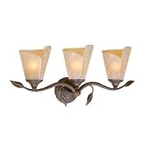 41TT4ExFbBL. SL160  Capri   3 Light Bathroom Lighting Vanity Fixture   Black Walnut Bronze   Excavation Glass   B2841