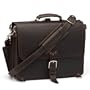 A Dark Coffee Brown Full Grain Leather Thin Briefcase (Medium) "They'll Fight Over It When You're Dead"