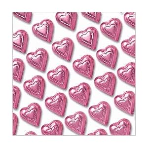 Pink Solid Foil Wrapped Milk Chocolate Hearts