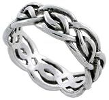 Sterling Silver Celtic Knot Band, 1/4 Thick