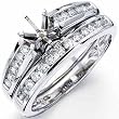 14Kt White Gold Diamond Engagement Ring, Semi-Mount Setting