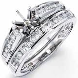 14Kt White Gold Diamond Engagement Ring, Semi-Mount Setting