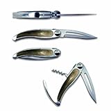 Coutellerie TARRERIAS BONJEAN Laguiole Pocket Knife Thickness 3mm with Corkscrew Horn Handle