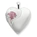 Sterling Silver 20mm with Enameled Rose Heart Locket