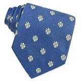 Forzieri Gold Line - Florentine Fleurs-de-Lis Woven Silk Tie Blue