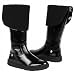 MICHAEL MICHAEL KORS Women's Berkshire Flat Boot (Black Crinkle Patent 5.5 M)