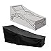 FLR Black Chaise Lounge Chair Cover Waterproof Dust-Proof Patio Chaise Covers Protection for Garden Yard Outdoor Furniture Recliner Cover