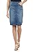Rekucci Women’s Ease into Comfort Pull-On Stretch Denim Skirt – Soft Jean Fabric, Flattering Slim Fit, All-Day Comfort