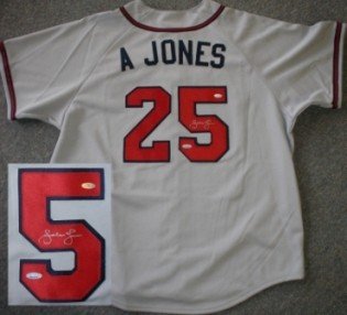 Andruw Jones Autographed/Hand Signed Auth. Atlanta Braves Jersey