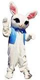 Sweet Easter Bunny Mascot Costume with Head, Bodysuit, Mittens, Shoe Covers, Vest and Bowtie