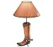 Western Cowboy Boot Table Lamp with Spur Decorative Western Theme Lamp